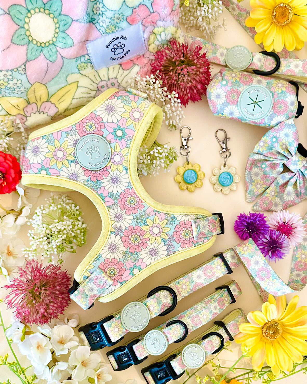 Sunshine Meadow Flower Resin ID Dog Tag / Pet Tag / Keyring