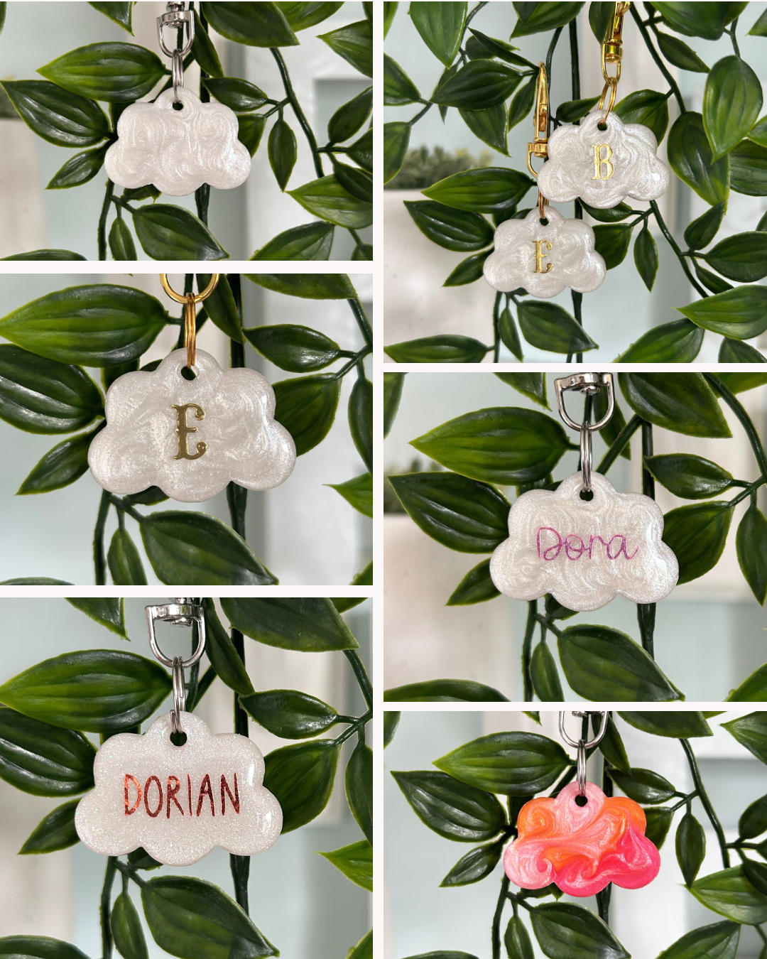 Cloud Resin ID Dog Tag / Pet Tag / Keyring