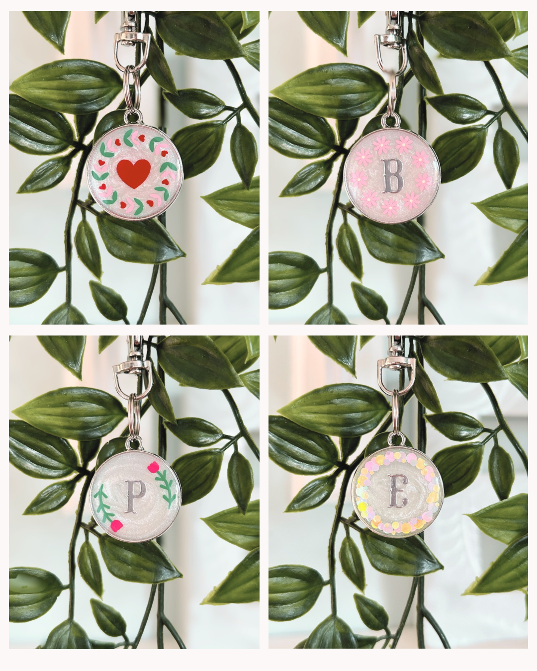 Spring Wreath Resin ID Dog Tag / Pet Tag / Keyring