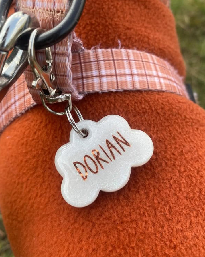 Cloud Resin ID Dog Tag / Pet Tag / Keyring