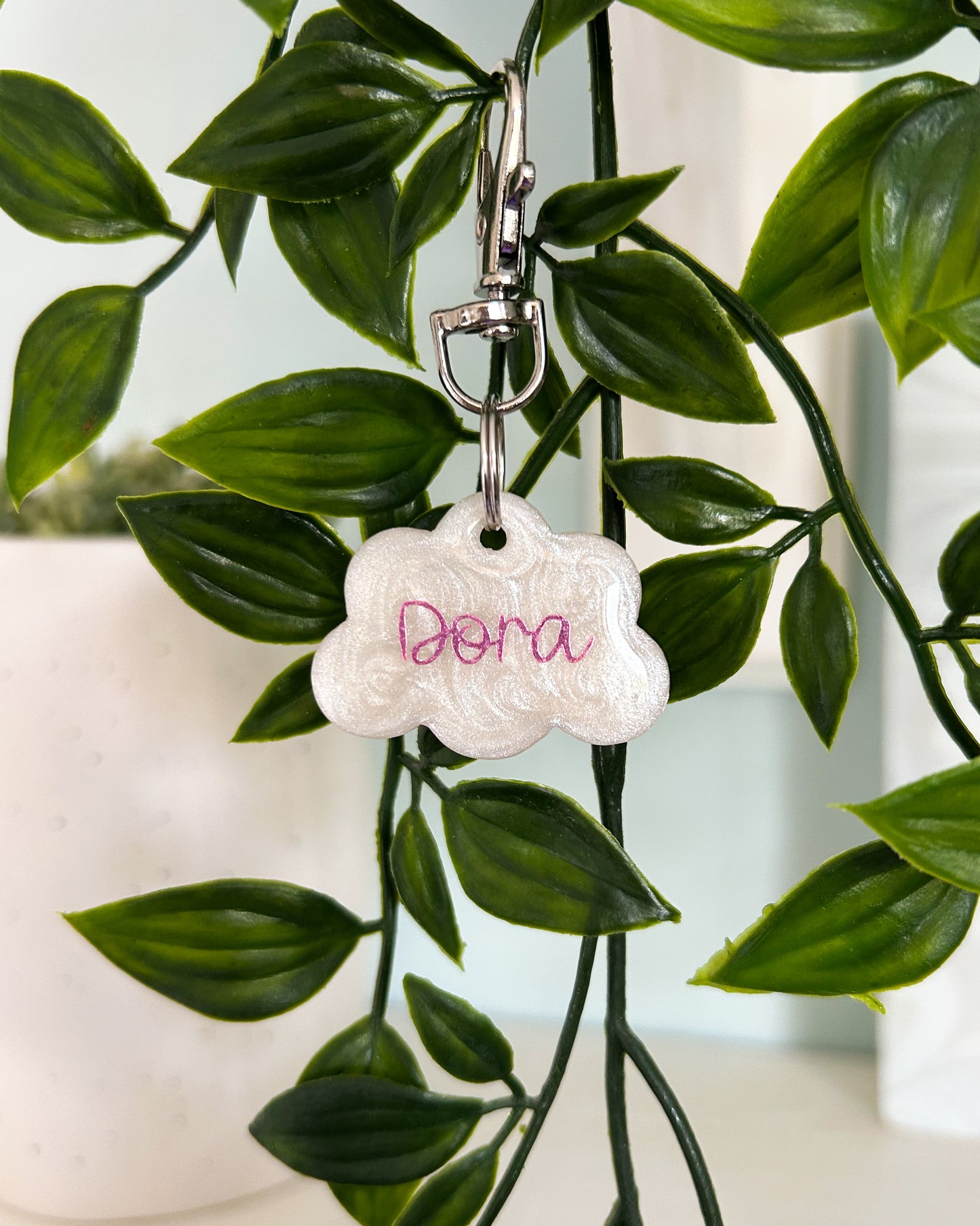 Cloud Resin ID Dog Tag / Pet Tag / Keyring