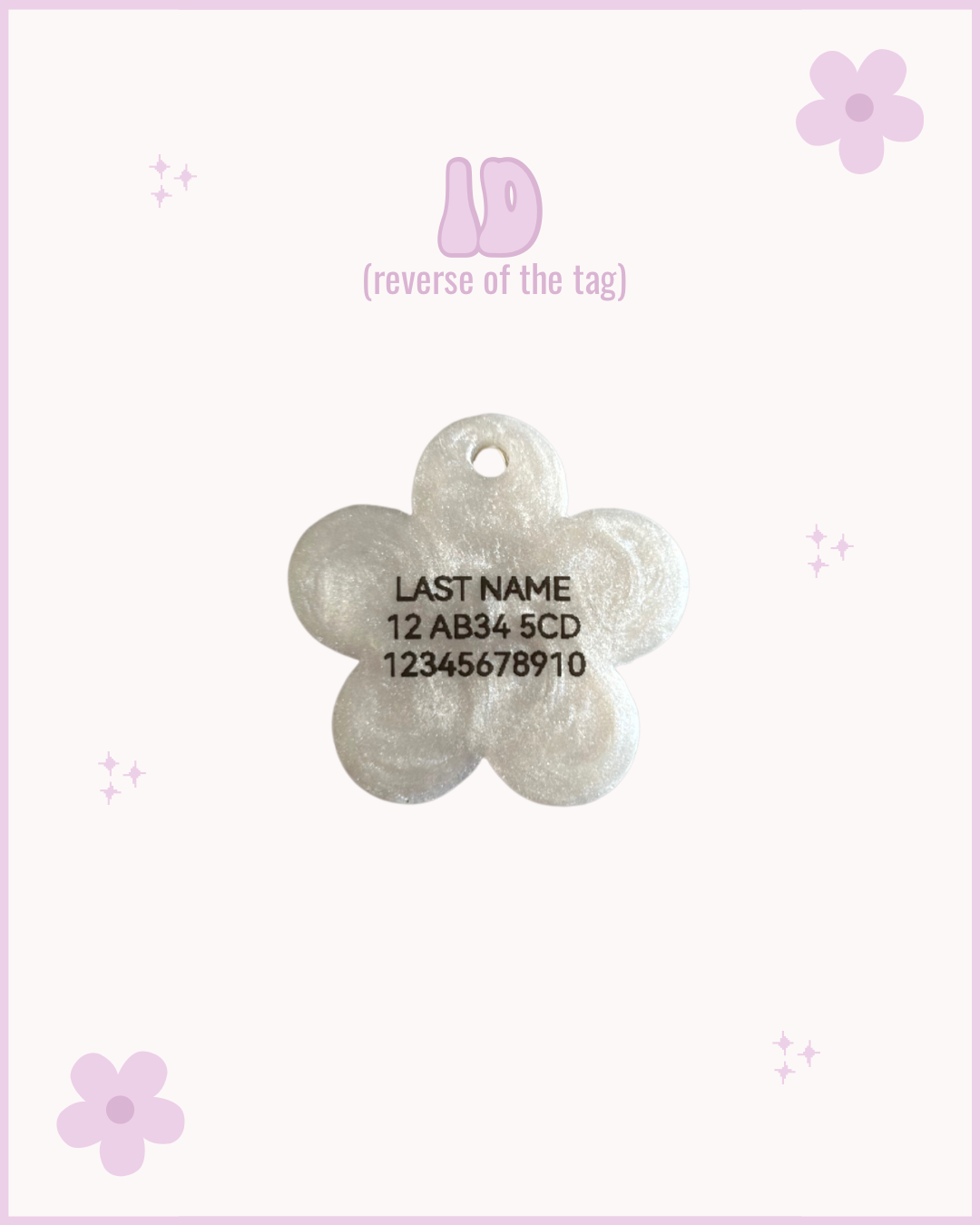 Love Heart Resin ID Dog Tag / Pet Tag / Keyring