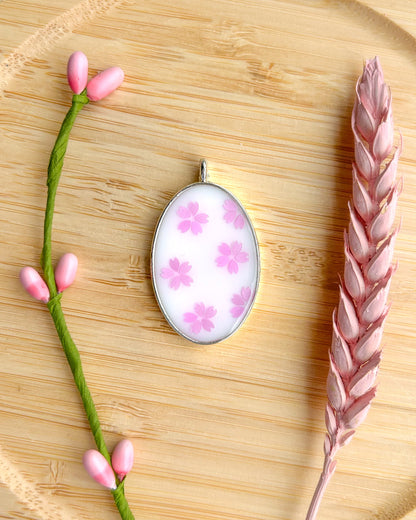 Sequin Blossom Resin ID Dog Tag / Pet Tag / Keyring