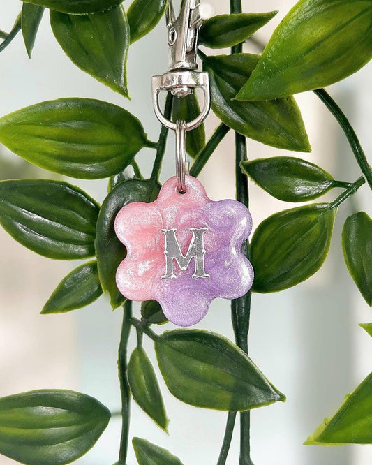 Flower Resin ID Dog Tag / Pet Tag / Keyring