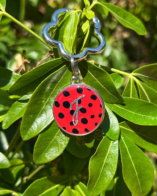 Ladybird Print Resin ID Dog Tag / Pet Tag / Keyring