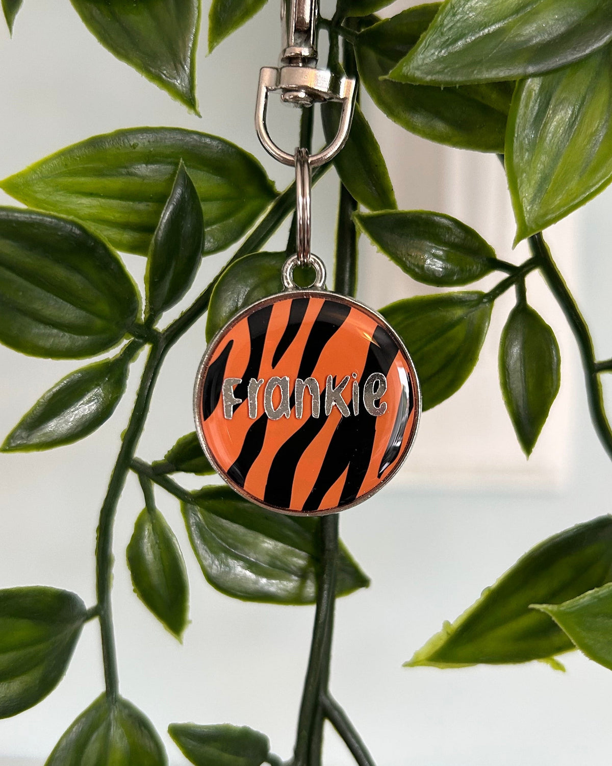 Tiger Print Resin ID Dog Tag / Pet Tag / Keyring