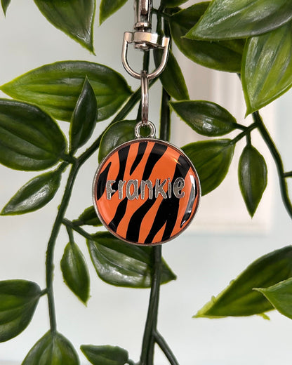 Tiger Print Resin ID Dog Tag / Pet Tag / Keyring