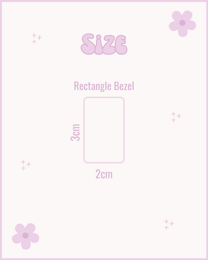 Rectangle (Bezel) Resin ID Dog Tag / Pet Tag / Keyring