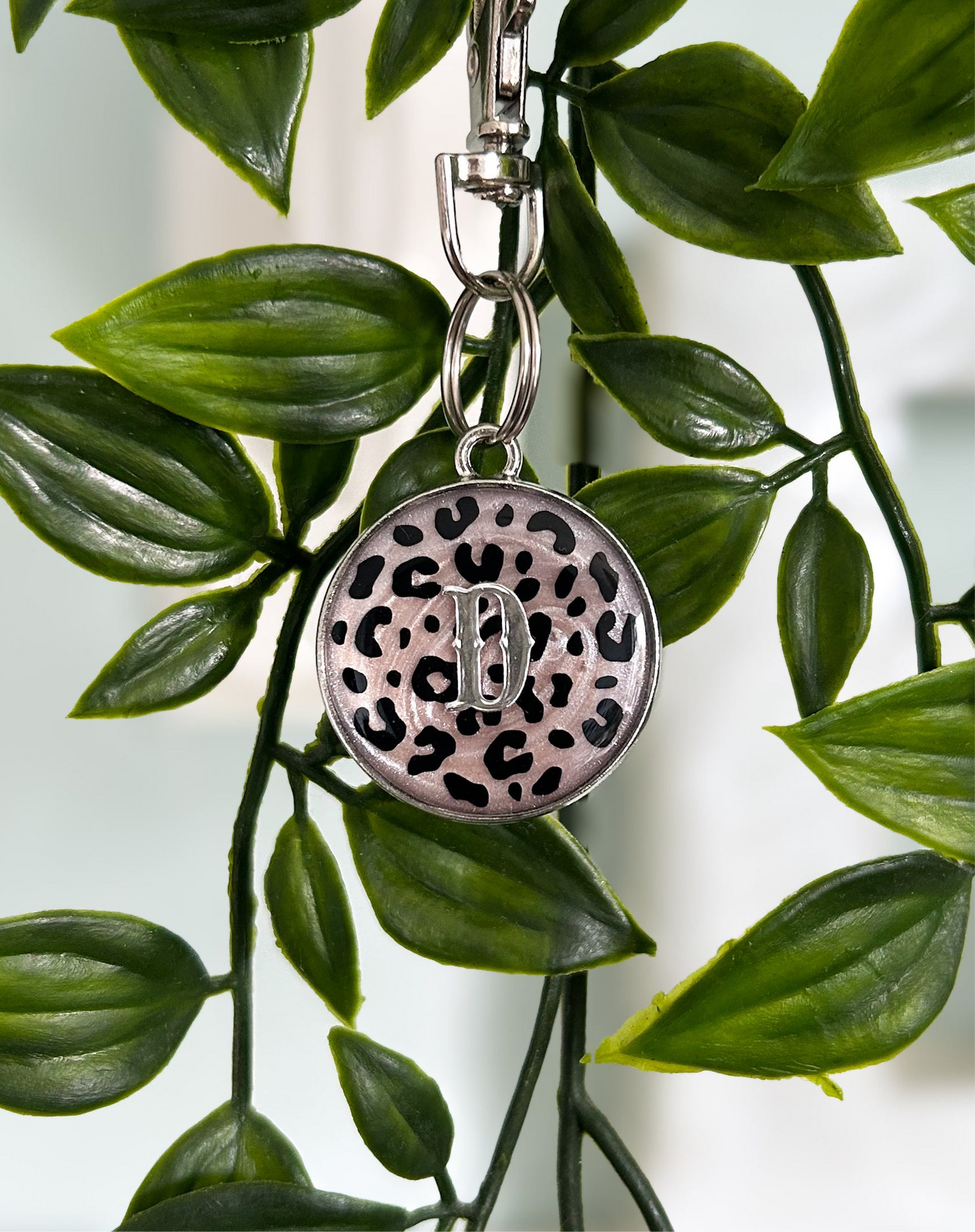 Leopard Print Resin ID Dog Tag / Pet Tag / Keyring