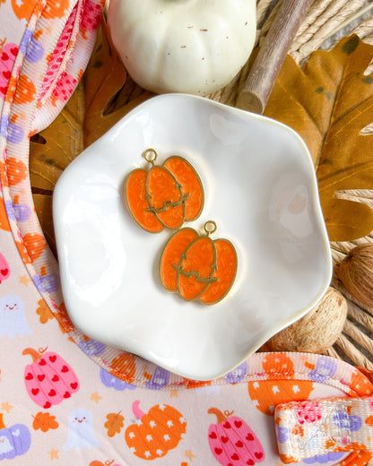 Carved Pumpkin (Bezel) Resin ID Dog Tag / Pet Tag / Keyring