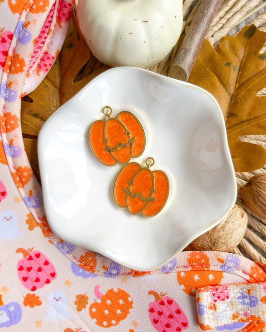 Carved Pumpkin (Bezel) Resin ID Dog Tag / Pet Tag / Keyring