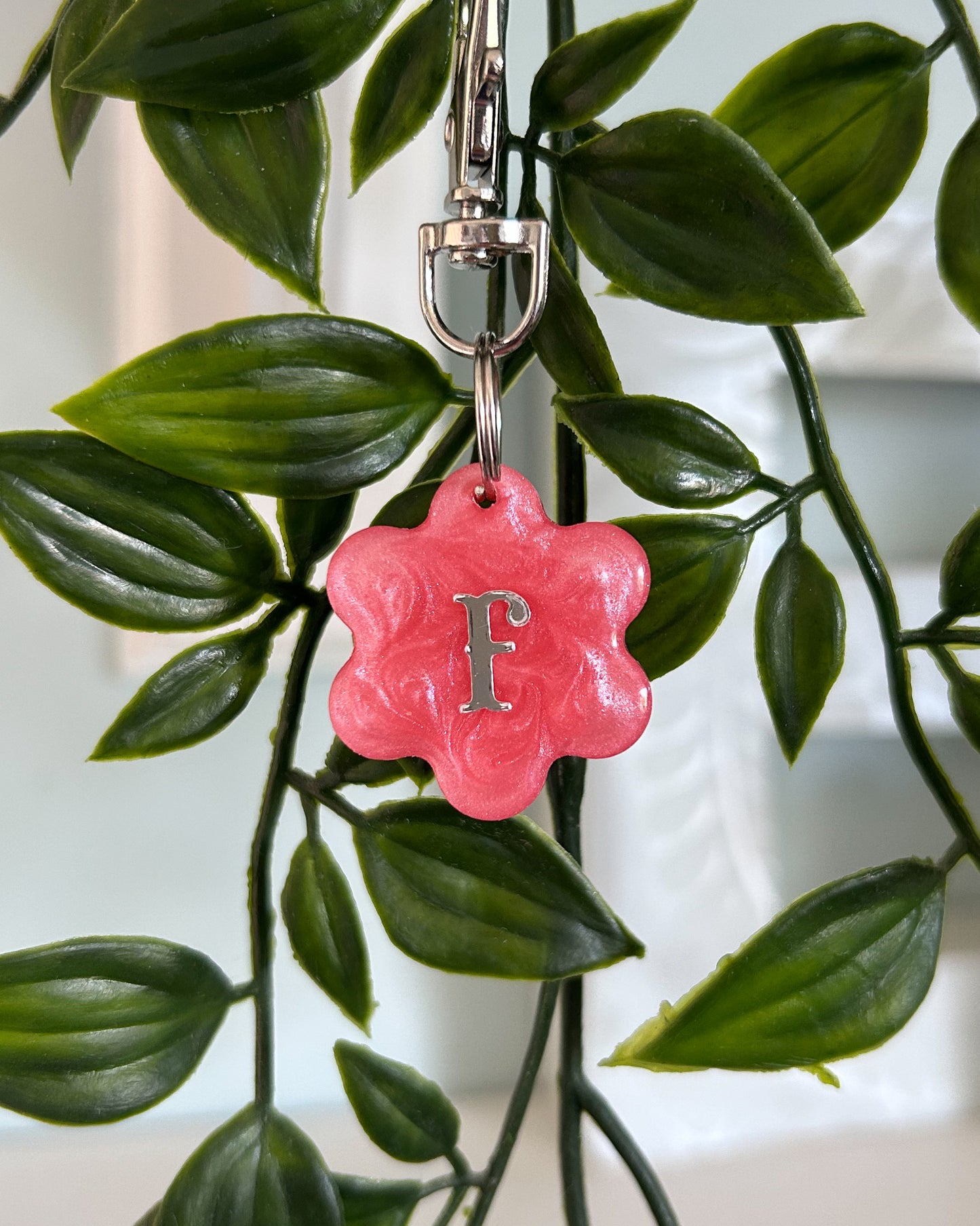 Flower Resin ID Dog Tag / Pet Tag / Keyring