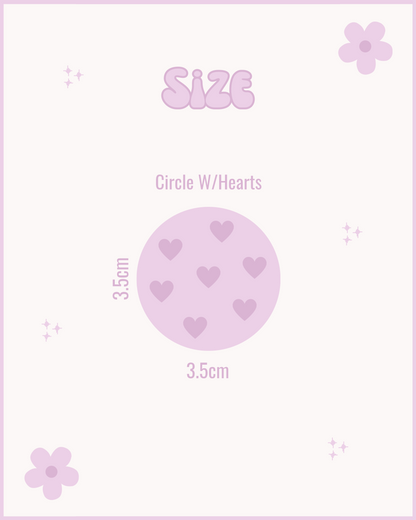 Circle with Hearts Resin ID Dog Tag / Pet Tag / Keyring