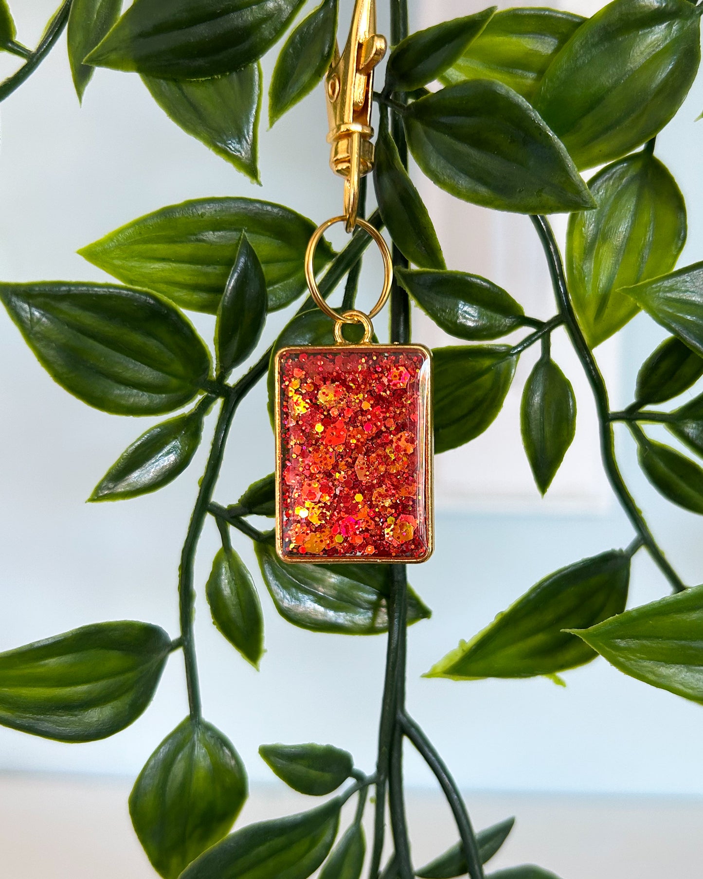 Pumpkin Spice Glitter (Bezel) Resin ID Dog Tag / Pet Tag / Keyring