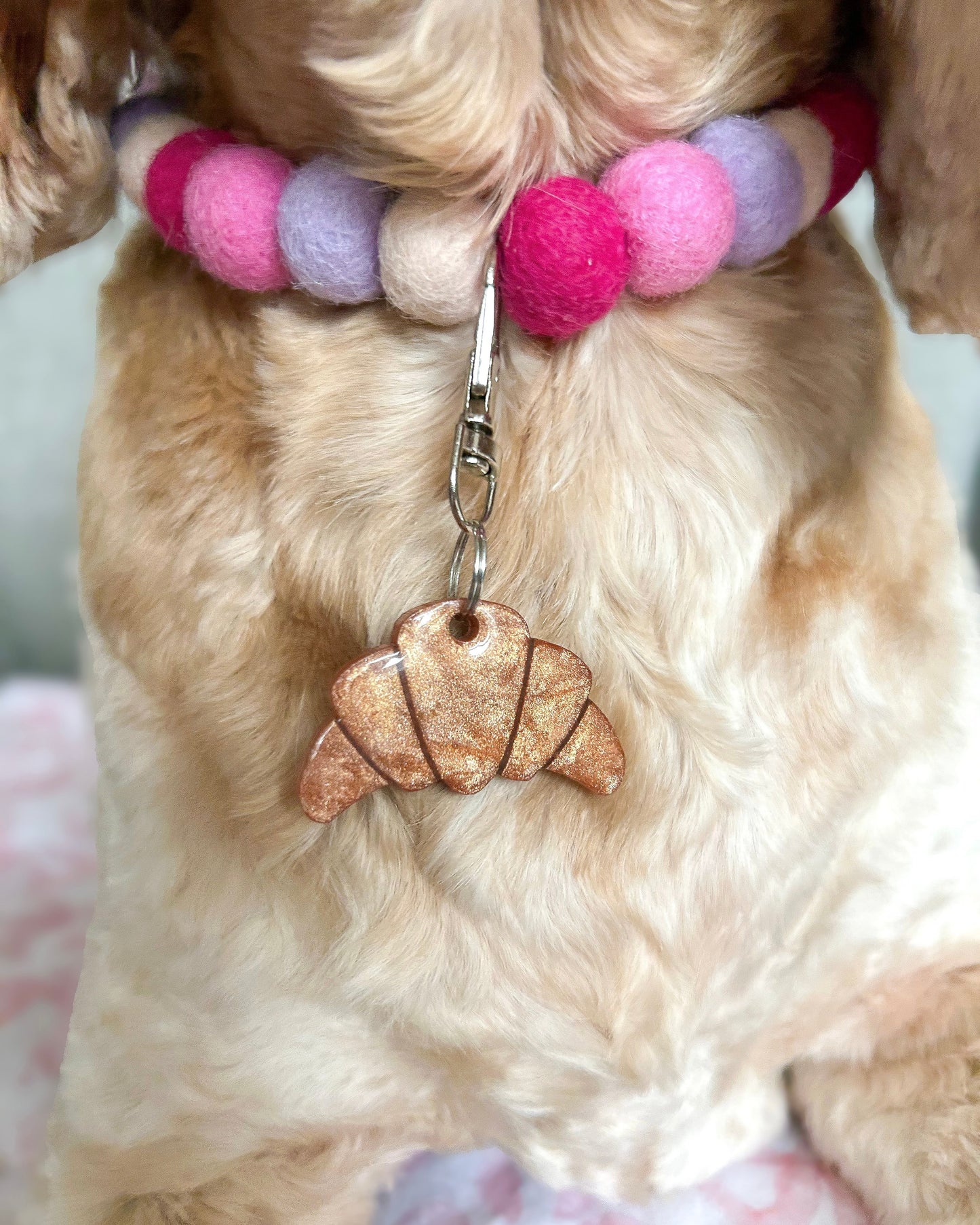 Croissant Resin ID Dog Tag / Pet Tag / Keyring