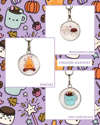 IvyWoodCo Fireside Harvest Resin ID Dog Tag / Pet Tag / Keyring