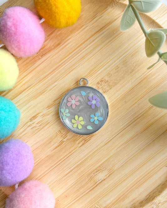 Pastel Flowers ID Dog Tag / Pet Tag / Keyring