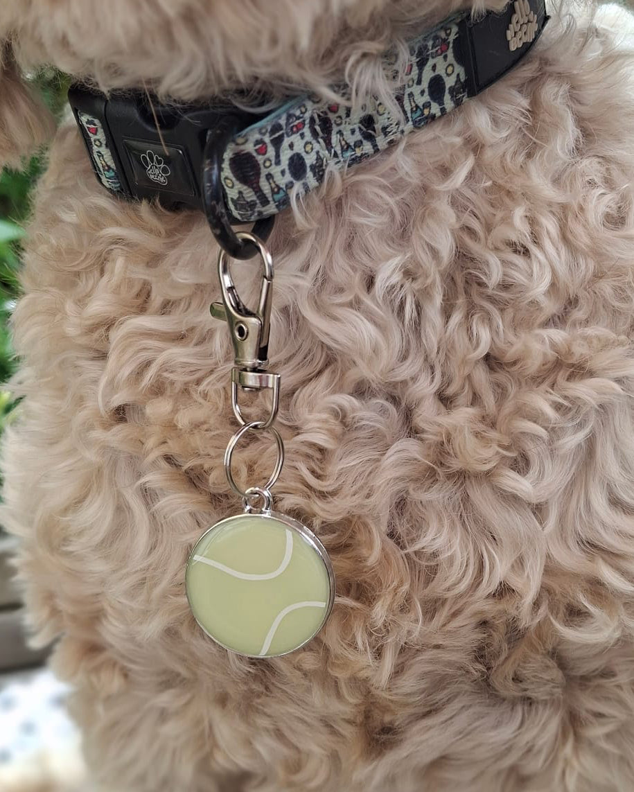 Tennis Ball ID Dog Tag / Pet Tag / Keyring