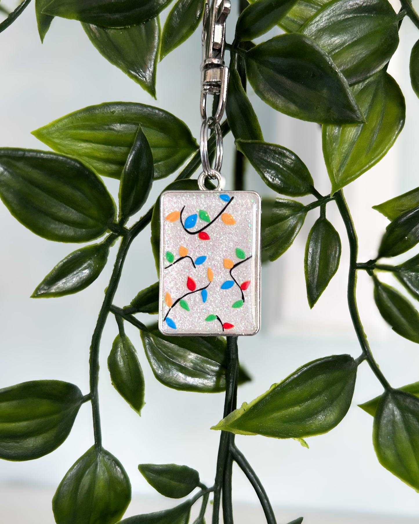 Christmas Lights Resin ID Dog Tag / Pet Tag / Keyring