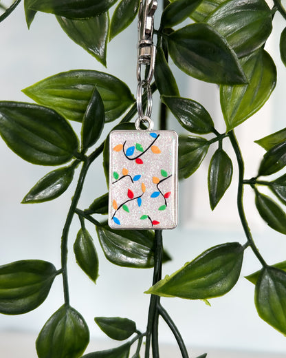 Christmas Lights Resin ID Dog Tag / Pet Tag / Keyring