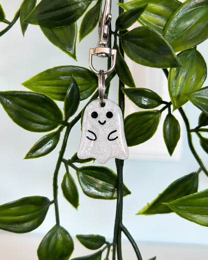 Cute Ghost Resin ID Dog Tag / Pet Tag / Keyring