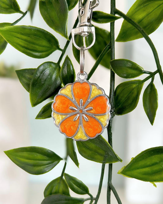Flower (Bezel) Resin ID Dog Tag / Pet Tag / Keyring