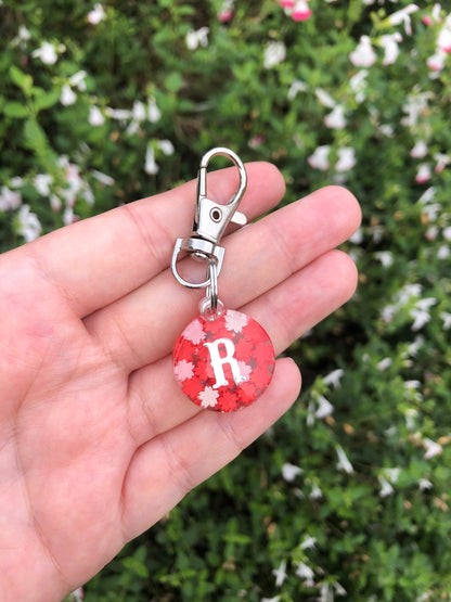 Red Blossom/Flowers Resin ID Dog Tag / Pet Tag / Keyring