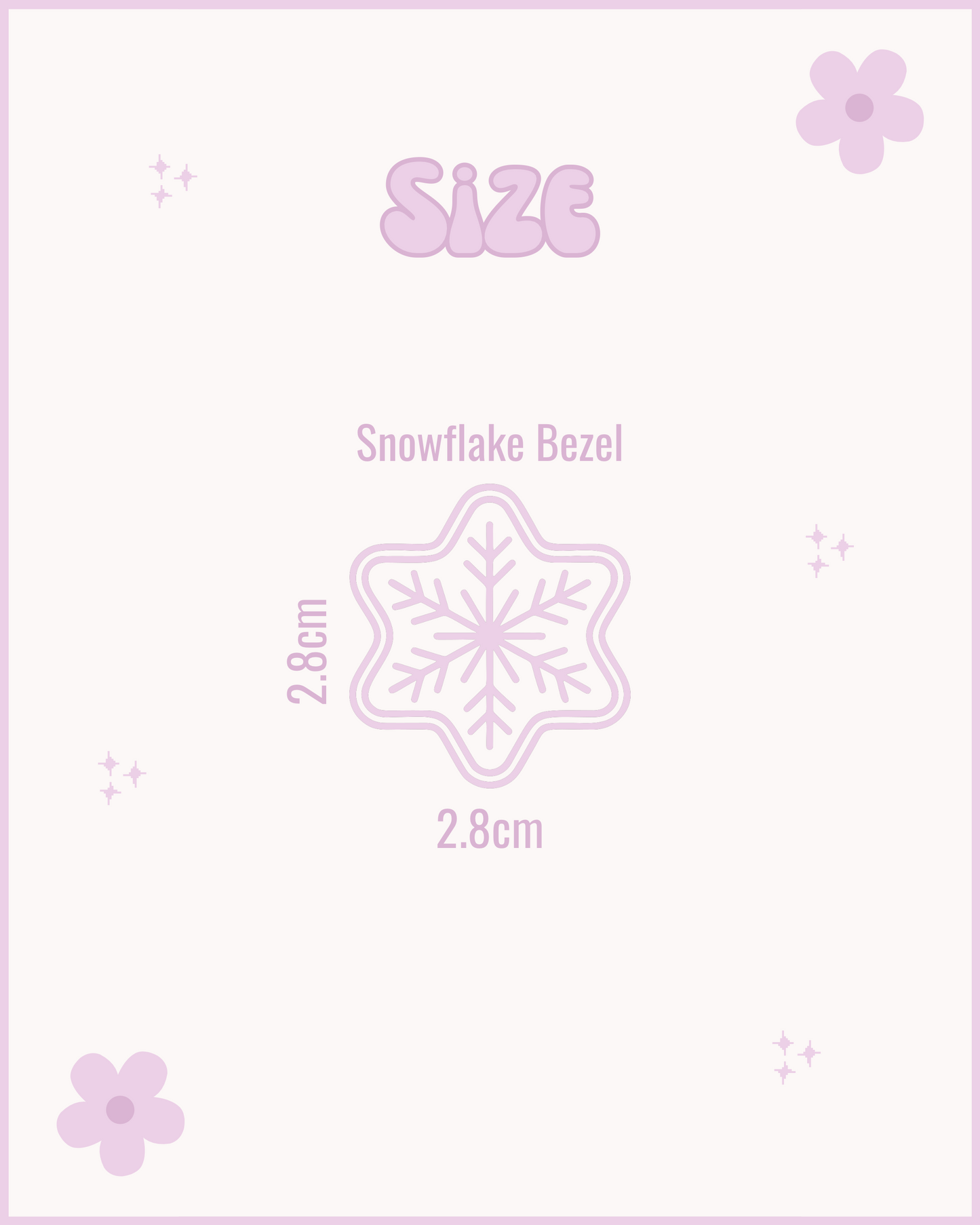 Snowflake Bezel Resin ID Dog Tag / Pet Tag / Keyring