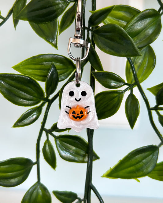 Cute Ghost Resin ID Dog Tag / Pet Tag / Keyring