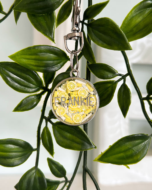 Lemon/Lemonade Resin ID Dog Tag / Pet Tag / Keyring
