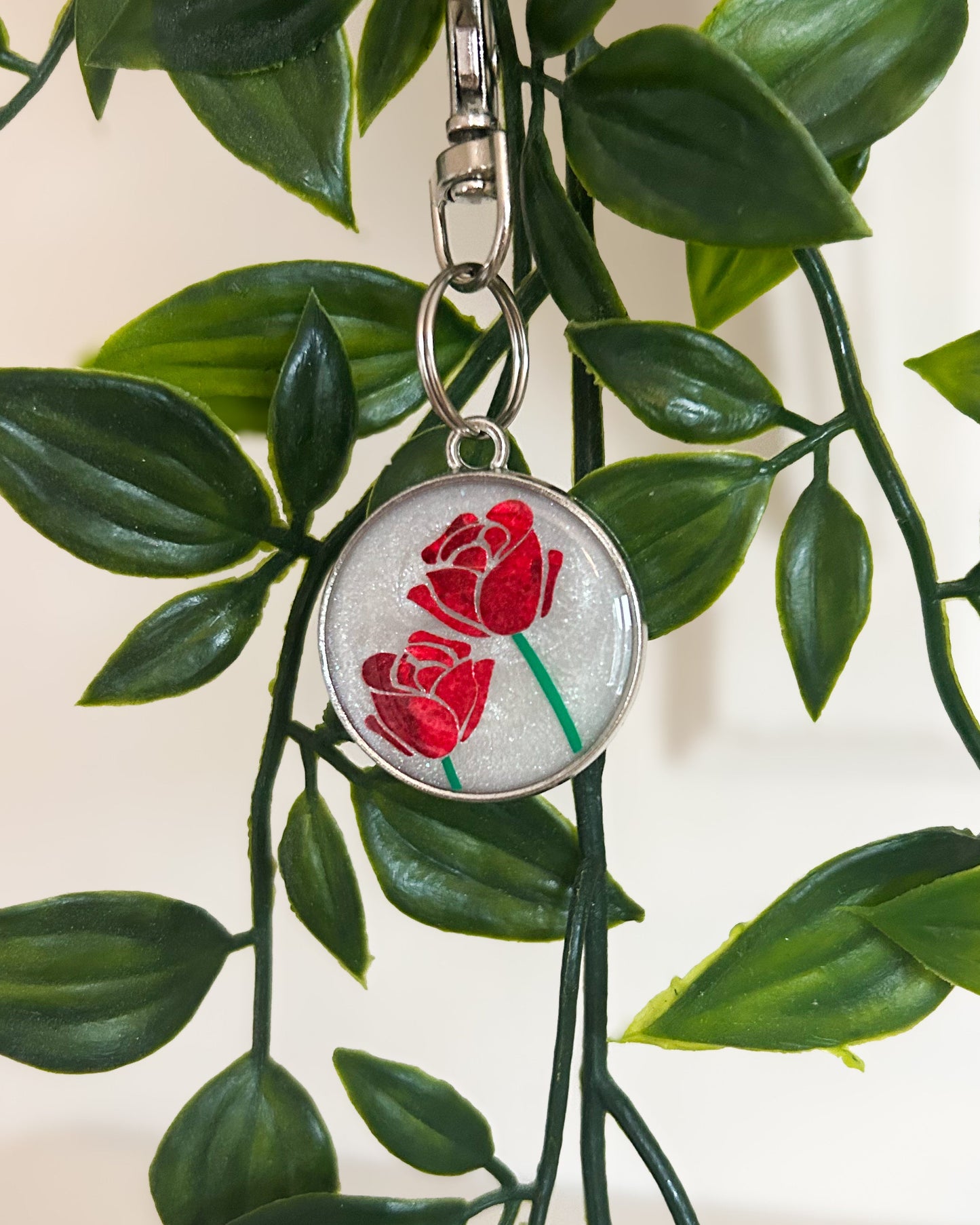 Roses Are Red Resin ID Dog Tag / Pet Tag / Keyring