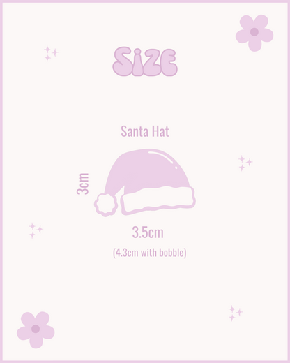 Santa Hat Resin ID Dog Tag / Pet Tag / Keyring