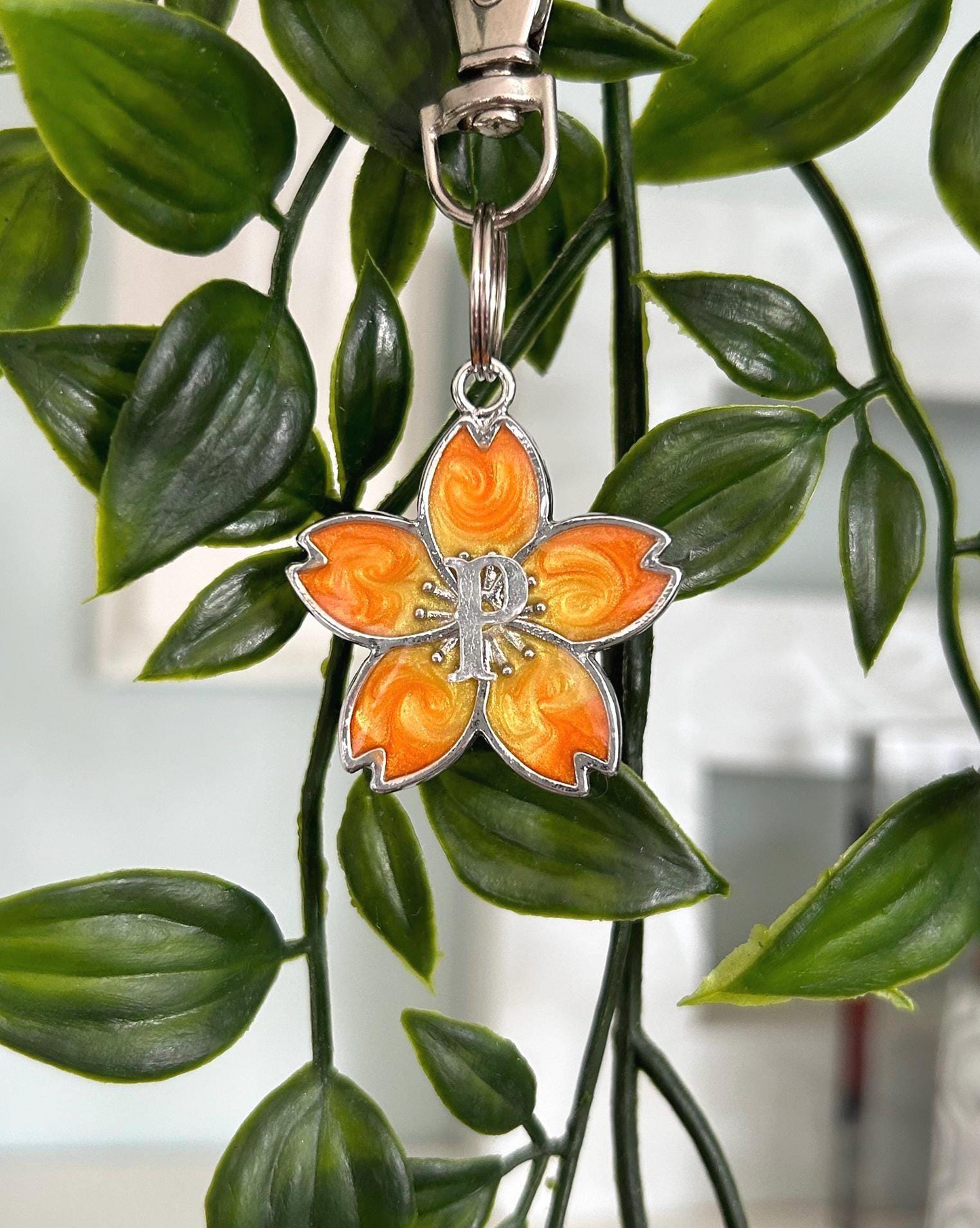 Flower (Bezel) Resin ID Dog Tag / Pet Tag / Keyring