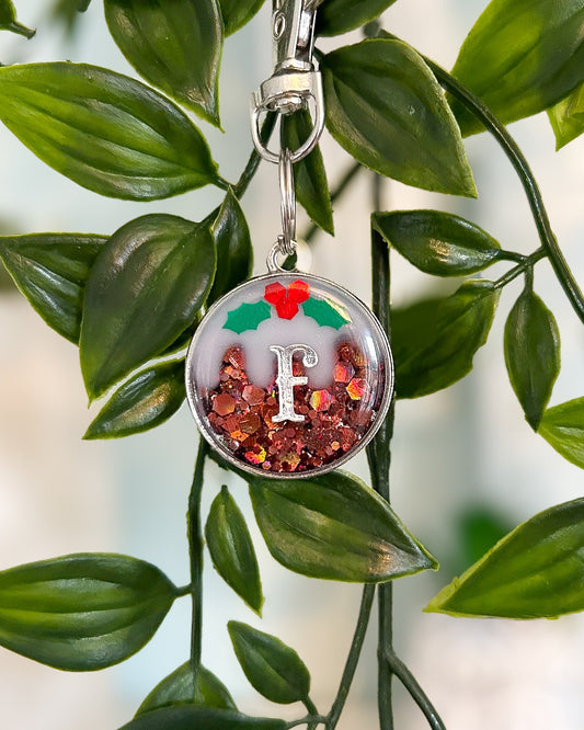 Christmas Pudding Bezel Resin ID Dog Tag / Pet Tag / Keyring