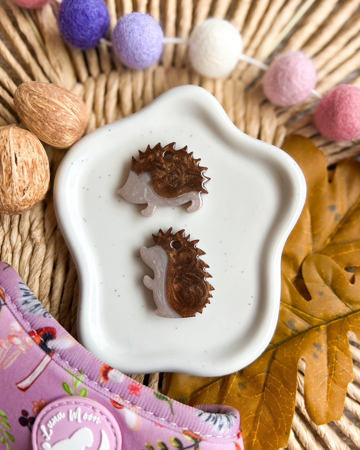Hedgehog Resin ID Dog Tag / Pet Tag / Keyring