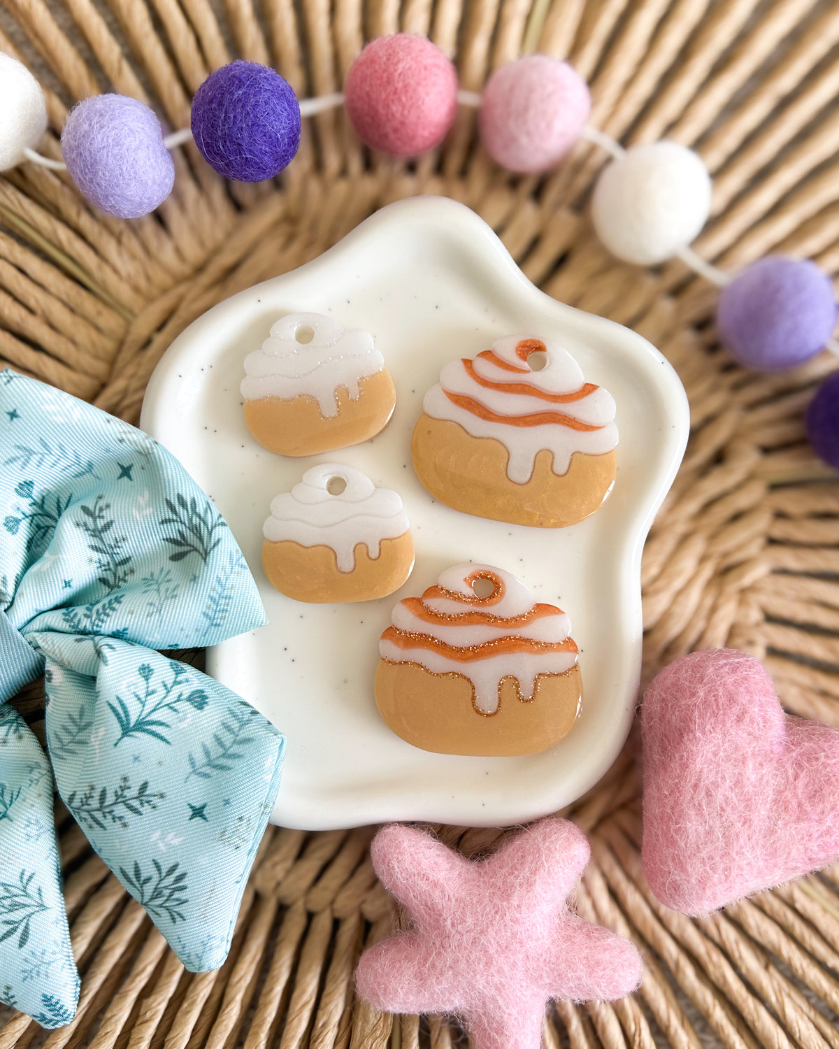Cinnamon Bun Resin ID Dog Tag / Pet Tag / Keyring