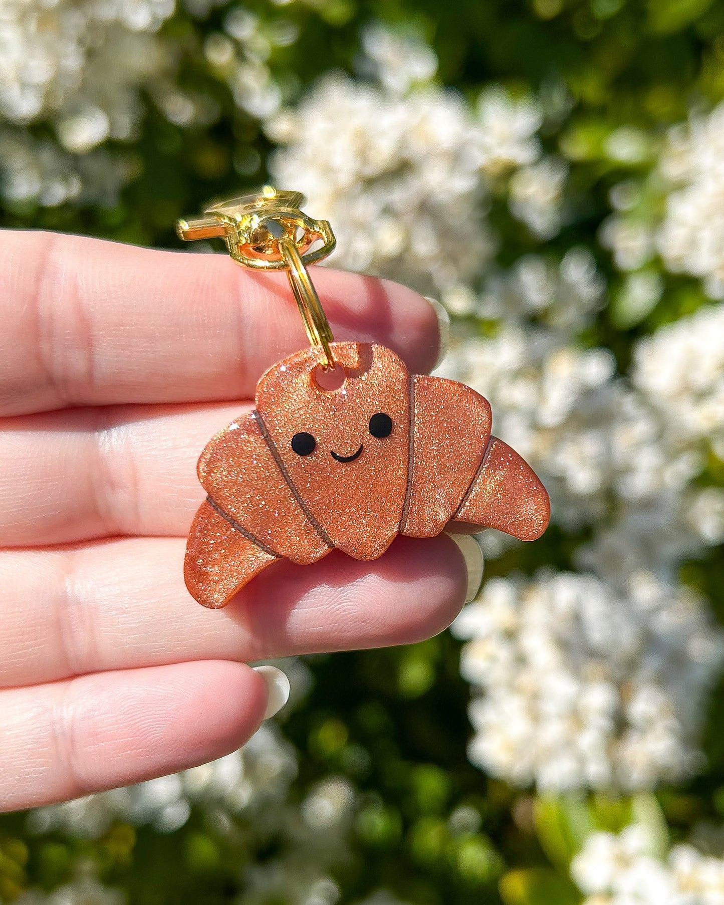 Croissant Resin ID Dog Tag / Pet Tag / Keyring