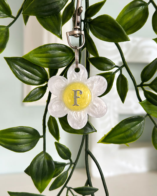 Domed Flower Resin ID Dog Tag / Pet Tag / Keyring