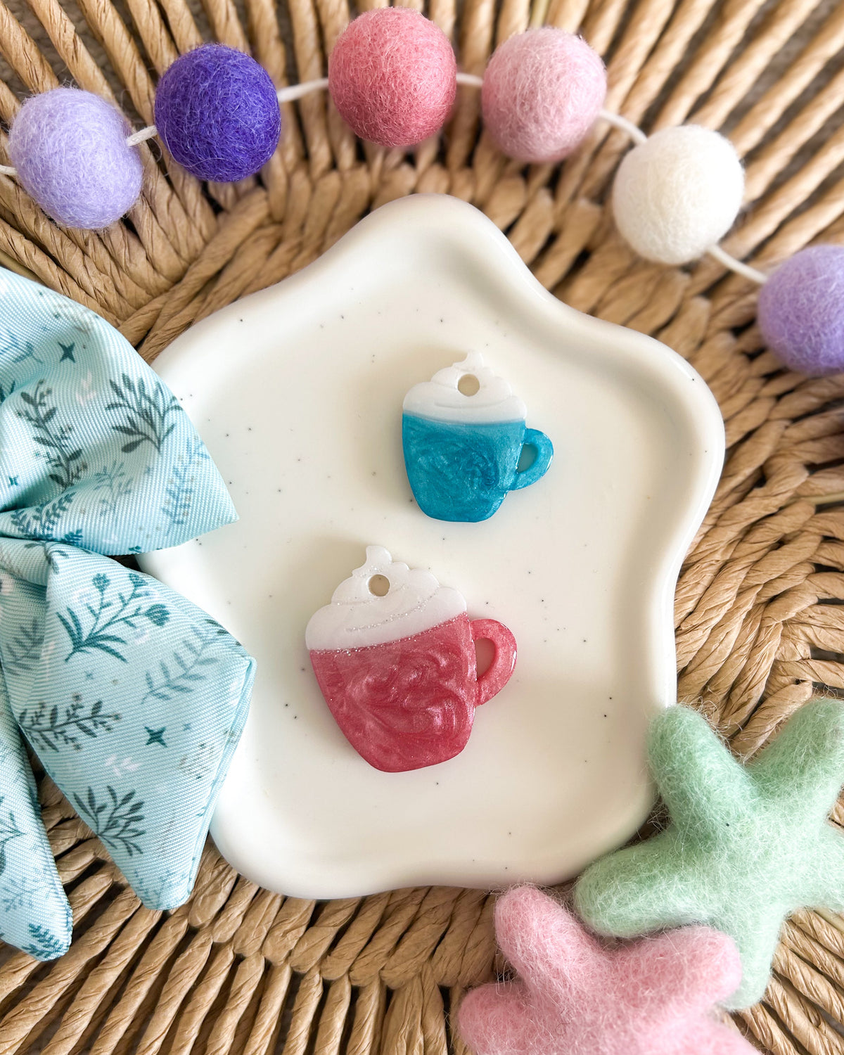 Hot Chocolate Mug Resin ID Dog Tag / Pet Tag / Keyring