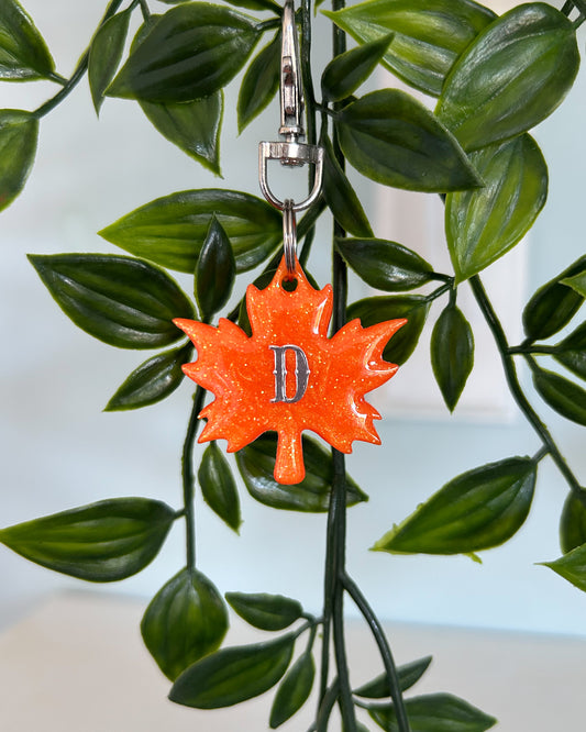 Maple Leaf Resin ID Dog Tag / Pet Tag / Keyring