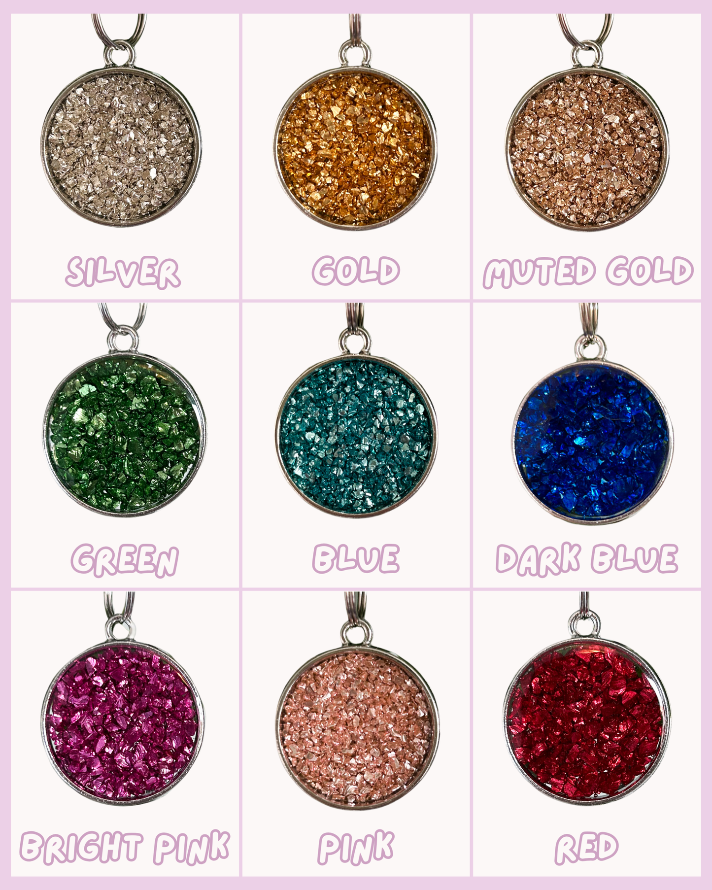 Crushed Metal Bezel Resin ID Dog Tag / Pet Tag / Keyring