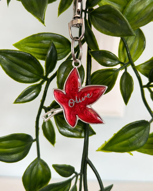 Maple Leaf (Bezel) Resin ID Dog Tag / Pet Tag / Keyring