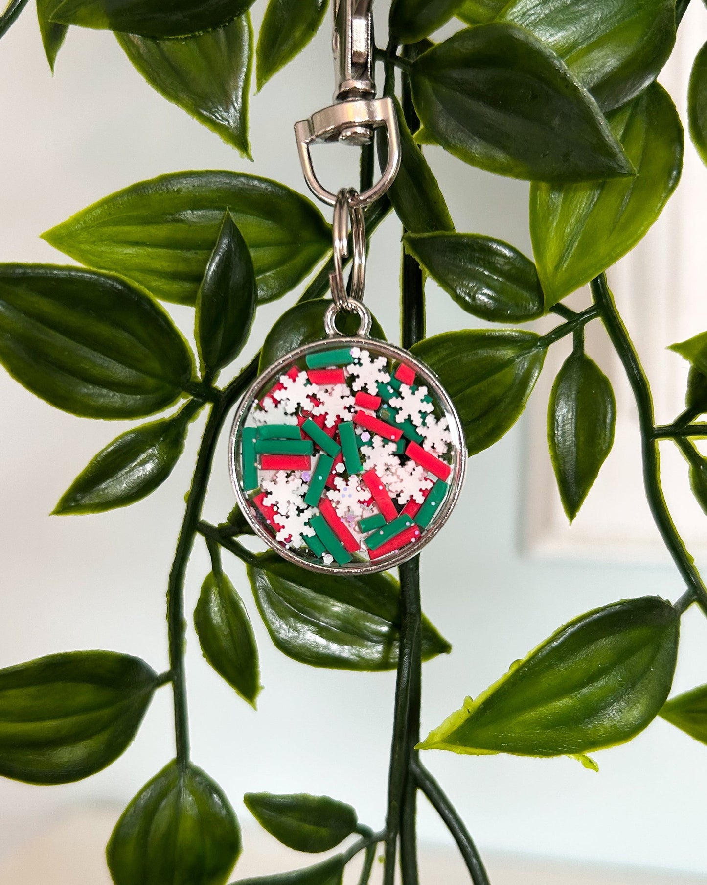 Christmas Sprinkles Resin ID Dog Tag / Pet Tag / Keyring