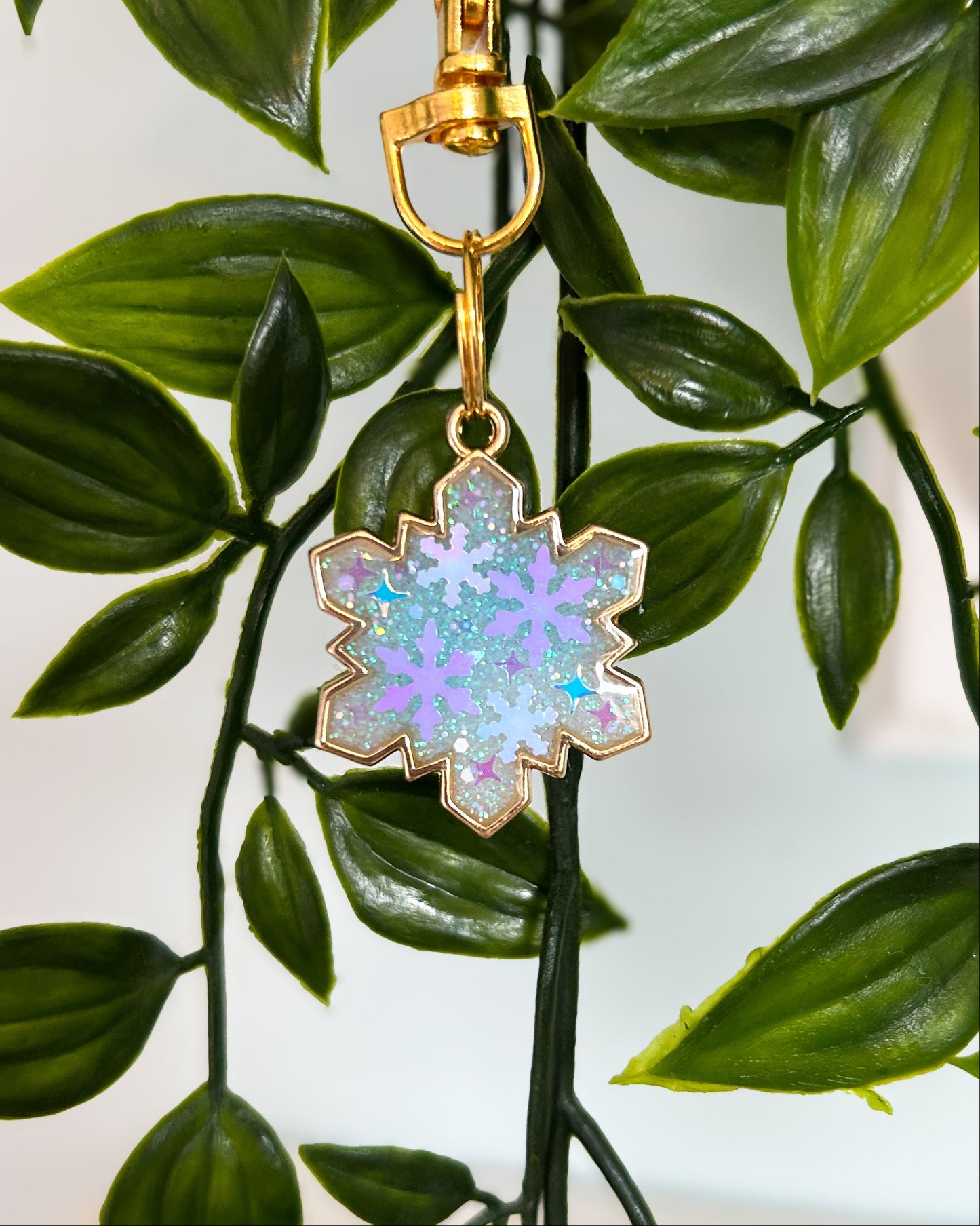 Snowflake Bezel Resin ID Dog Tag / Pet Tag / Keyring