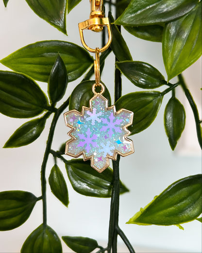 Snowflake Bezel Resin ID Dog Tag / Pet Tag / Keyring