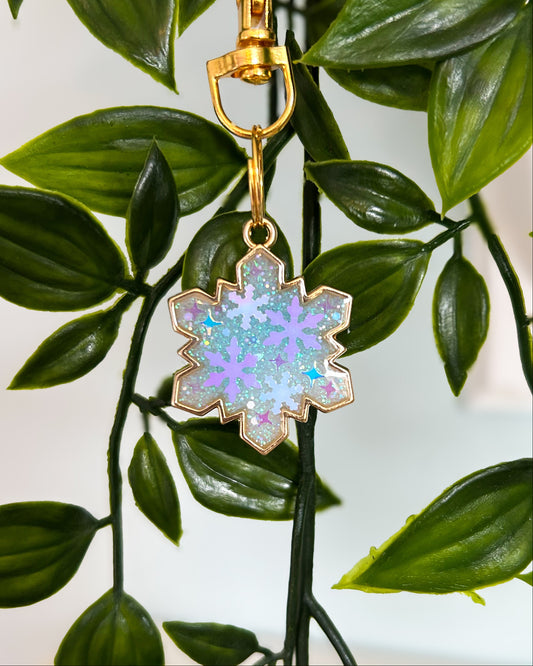 Snowflake Bezel Resin ID Dog Tag / Pet Tag / Keyring
