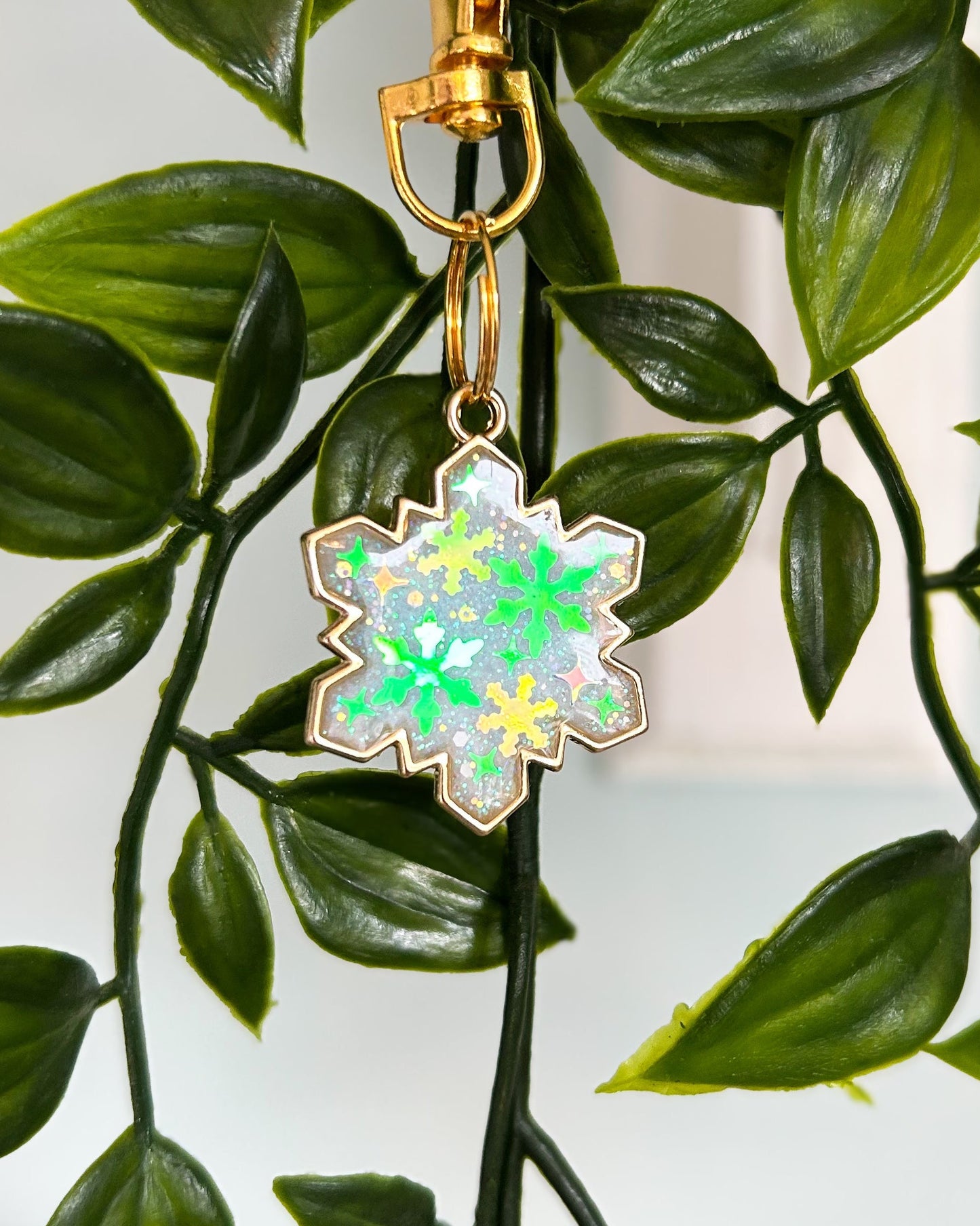 Snowflake Bezel Resin ID Dog Tag / Pet Tag / Keyring