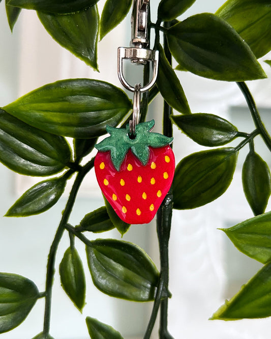 Strawberry Resin ID Dog Tag / Pet Tag / Keyring