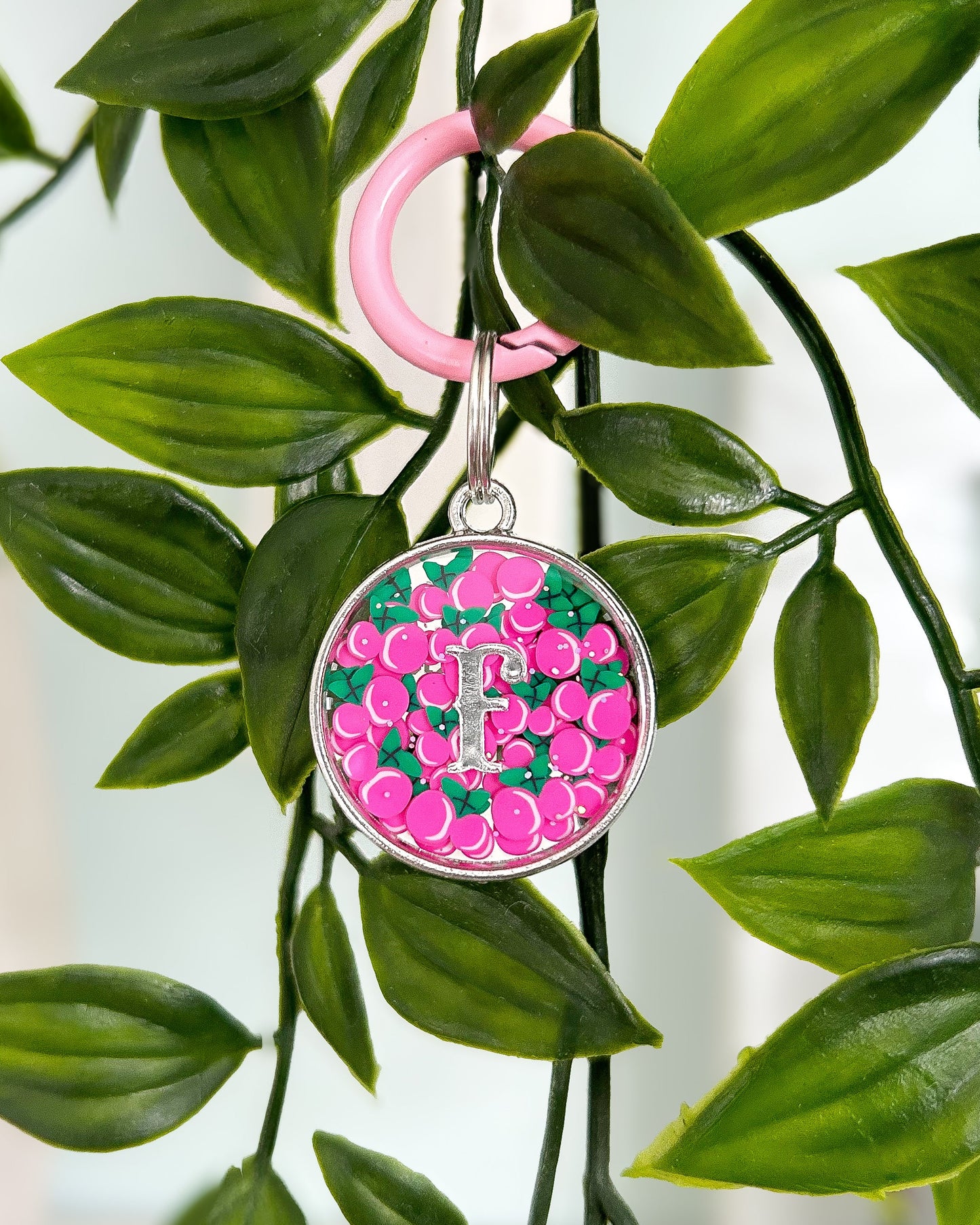 Cherry Sprinkle Resin ID Dog Tag / Pet Tag / Keyring