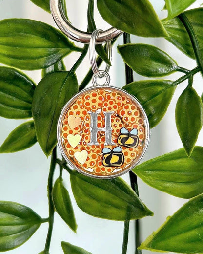 Honeycomb/Honey Bee Resin ID Dog Tag / Pet Tag / Keyring